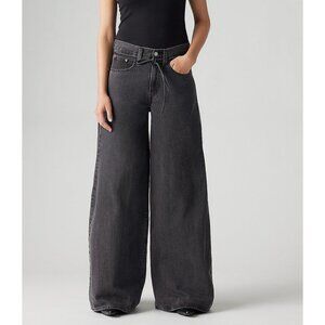 Free People Levi's Premium XL Superwide Baggy Jeans Faded Black Wash NWT Size 33